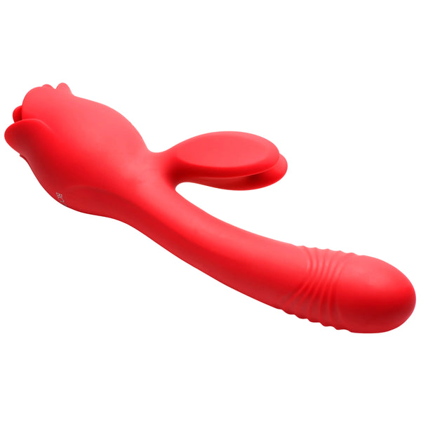 Blooming Bunny Rechargeable Sucking & Thrusting Silicone Rabbit Vibrator