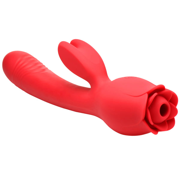 Blooming Bunny Rechargeable Sucking & Thrusting Silicone Rabbit Vibrator