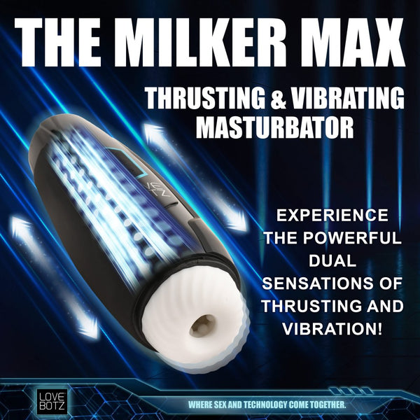 LoveBotz The Milker Max Thrusting and Vibrating Rechargeable Masturbator - Extreme Toyz Singapore - https://extremetoyz.com.sg - Sex Toys and Lingerie Online Store - Bondage Gear / Vibrators / Electrosex Toys / Wireless Remote Control Vibes / Sexy Lingerie and Role Play / BDSM / Dungeon Furnitures / Dildos and Strap Ons  / Anal and Prostate Massagers / Anal Douche and Cleaning Aide / Delay Sprays and Gels / Lubricants and more...