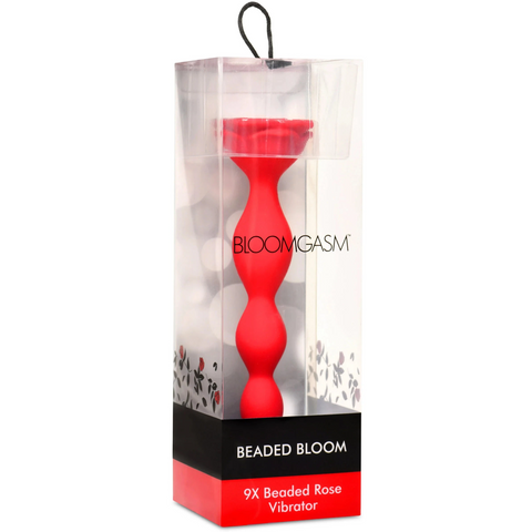 9X Beaded Bloom Rechargeable Silicone Rose Vibrator