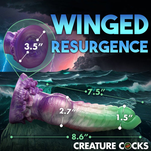 Creature Cocks Aqua Phoenix Silicone Dildo - Extreme Toyz Singapore - https://extremetoyz.com.sg - Sex Toys and Lingerie Online Store - Bondage Gear / Vibrators / Electrosex Toys / Wireless Remote Control Vibes / Sexy Lingerie and Role Play / BDSM / Dungeon Furnitures / Dildos and Strap Ons  / Anal and Prostate Massagers / Anal Douche and Cleaning Aide / Delay Sprays and Gels / Lubricants and more...