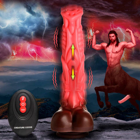 Deluxe Centaur Thrusting & Vibrating Silicone Dildo with Remote