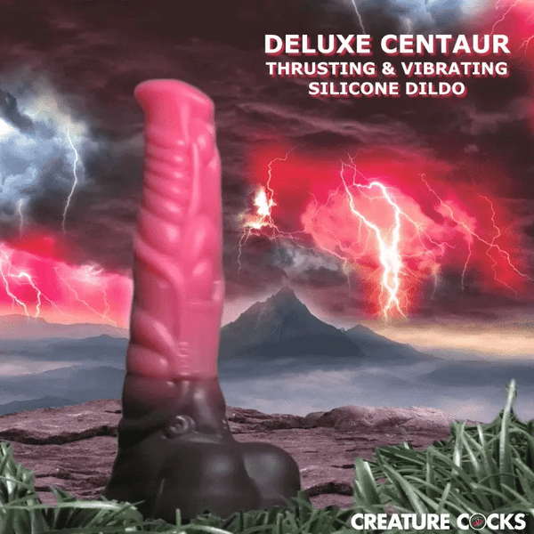 Deluxe Centaur Thrusting & Vibrating Silicone Dildo with Remote