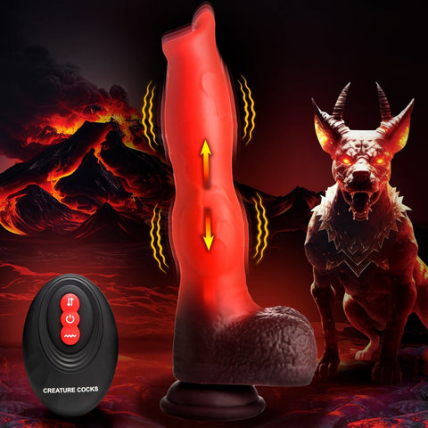 Ramming Hound Thrusting & Vibrating Silicone Dildo with Remote