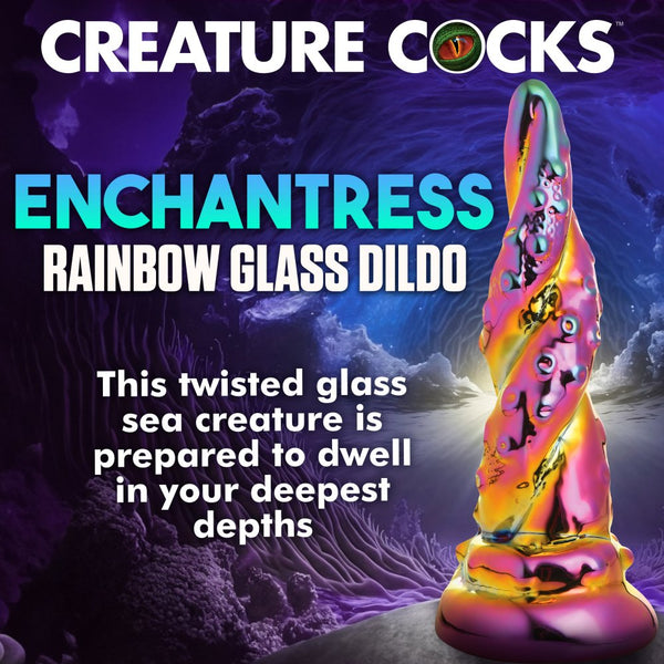 Creature Cocks Enchantress Rainbow Glass Dildo - Extreme Toyz Singapore - https://extremetoyz.com.sg - Sex Toys and Lingerie Online Store - Bondage Gear / Vibrators / Electrosex Toys / Wireless Remote Control Vibes / Sexy Lingerie and Role Play / BDSM / Dungeon Furnitures / Dildos and Strap Ons  / Anal and Prostate Massagers / Anal Douche and Cleaning Aide / Delay Sprays and Gels / Lubricants and more...