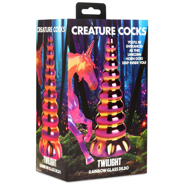 Creature Cocks Twilight Rainbow Glass Dildo - Extreme Toyz Singapore - https://extremetoyz.com.sg - Sex Toys and Lingerie Online Store - Bondage Gear / Vibrators / Electrosex Toys / Wireless Remote Control Vibes / Sexy Lingerie and Role Play / BDSM / Dungeon Furnitures / Dildos and Strap Ons  / Anal and Prostate Massagers / Anal Douche and Cleaning Aide / Delay Sprays and Gels / Lubricants and more...