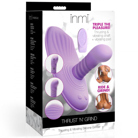 Inmi Spin n' Grind Remote Control Thrusting and Vibrating Rechargeable Silicone Sex Grinder - Extreme Toyz Singapore - https://extremetoyz.com.sg - Sex Toys and Lingerie Online Store - Bondage Gear / Vibrators / Electrosex Toys / Wireless Remote Control Vibes / Sexy Lingerie and Role Play / BDSM / Dungeon Furnitures / Dildos and Strap Ons &nbsp;/ Anal and Prostate Massagers / Anal Douche and Cleaning Aide / Delay Sprays and Gels / Lubricants and more...