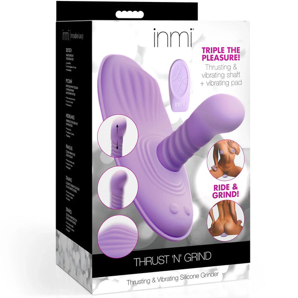 Spin n' Grind Remote Control Rechargeable Thrusting & Vibrating Silicone Sex Grinder