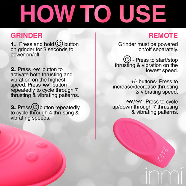 Inmi Spin n' Grind Rechargeable Rotating and Vibrating Remote Control Silicone Sex Grinder - Extreme Toyz Singapore - https://extremetoyz.com.sg - Sex Toys and Lingerie Online Store - Bondage Gear / Vibrators / Electrosex Toys / Wireless Remote Control Vibes / Sexy Lingerie and Role Play / BDSM / Dungeon Furnitures / Dildos and Strap Ons &nbsp;/ Anal and Prostate Massagers / Anal Douche and Cleaning Aide / Delay Sprays and Gels / Lubricants and more...