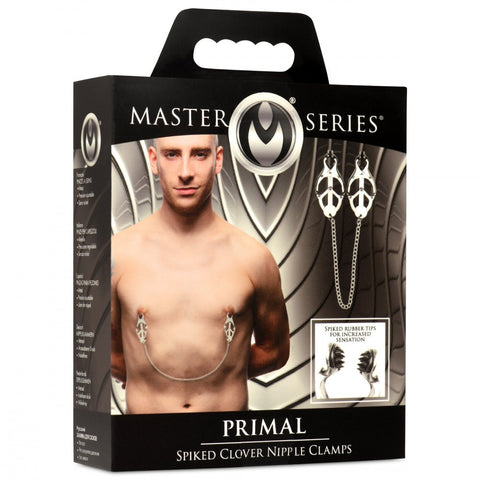 Master Series Primal Spiked Clover Nipple Clamps - Extreme Toyz Singapore - https://extremetoyz.com.sg - Sex Toys and Lingerie Online Store - Bondage Gear / Vibrators / Electrosex Toys / Wireless Remote Control Vibes / Sexy Lingerie and Role Play / BDSM / Dungeon Furnitures / Dildos and Strap Ons  / Anal and Prostate Massagers / Anal Douche and Cleaning Aide / Delay Sprays and Gels / Lubricants and more...