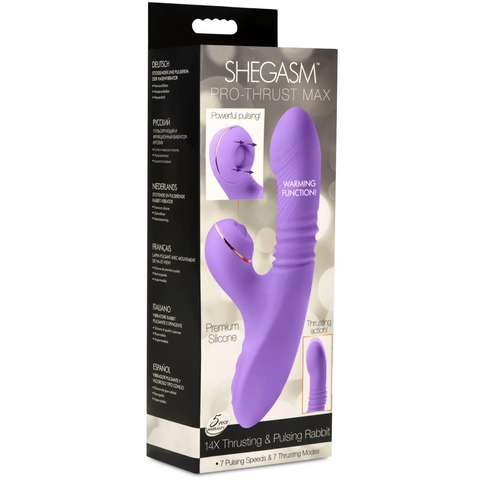 Pro-Thrust Max 14X Thrusting & Pulsing Rechargeable Silicone Heating Rabbit Vibrator