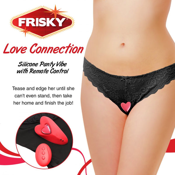 Frisky Love Connection Rechargeable Silicone Panty Vibe with Remote Control - Extreme Toyz Singapore - https://extremetoyz.com.sg - Sex Toys and Lingerie Online Store - Bondage Gear / Vibrators / Electrosex Toys / Wireless Remote Control Vibes / Sexy Lingerie and Role Play / BDSM / Dungeon Furnitures / Dildos and Strap Ons  / Anal and Prostate Massagers / Anal Douche and Cleaning Aide / Delay Sprays and Gels / Lubricants and more...
