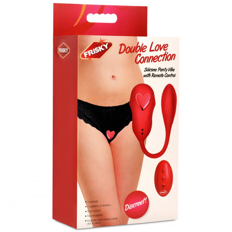 Frisky Double Love Connection Rechargeable Silicone Panty Vibe with Remote Control  - Extreme Toyz Singapore - https://extremetoyz.com.sg - Sex Toys and Lingerie Online Store - Bondage Gear / Vibrators / Electrosex Toys / Wireless Remote Control Vibes / Sexy Lingerie and Role Play / BDSM / Dungeon Furnitures / Dildos and Strap Ons  / Anal and Prostate Massagers / Anal Douche and Cleaning Aide / Delay Sprays and Gels / Lubricants and more...