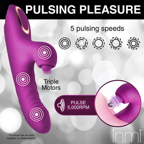 Inmi Bumping Bunny Thrusting & Pulsing Rechargeable Silicone Rabbit Vibrator - Extreme Toyz Singapore - https://extremetoyz.com.sg - Sex Toys and Lingerie Online Store - Bondage Gear / Vibrators / Electrosex Toys / Wireless Remote Control Vibes / Sexy Lingerie and Role Play / BDSM / Dungeon Furnitures / Dildos and Strap Ons  / Anal and Prostate Massagers / Anal Douche and Cleaning Aide / Delay Sprays and Gels / Lubricants and more...