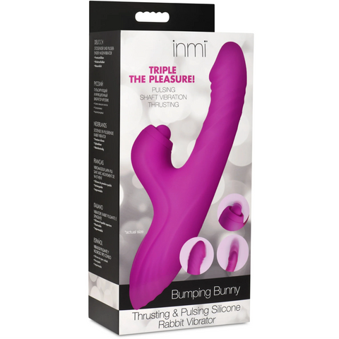 Bumping Bunny Rechargeable Thrusting & Pulsing Silicone Rabbit Vibrator