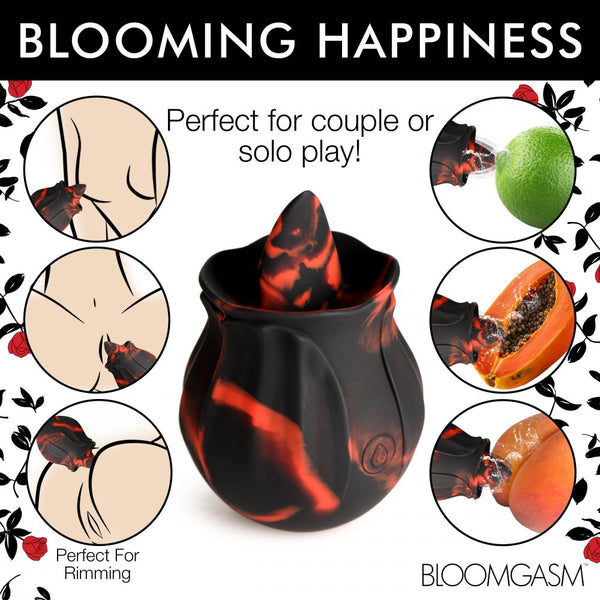 Inmi Bloomgasm Black Kiss Rimming Rose Rechargeable Clitoral Stimulator - Extreme Toyz Singapore - https://extremetoyz.com.sg - Sex Toys and Lingerie Online Store - Bondage Gear / Vibrators / Electrosex Toys / Wireless Remote Control Vibes / Sexy Lingerie and Role Play / BDSM / Dungeon Furnitures / Dildos and Strap Ons  / Anal and Prostate Massagers / Anal Douche and Cleaning Aide / Delay Sprays and Gels / Lubricants and more...
