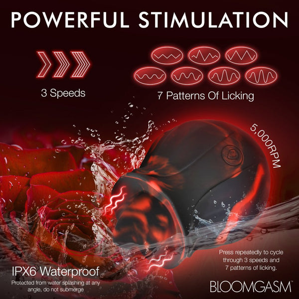 Inmi Bloomgasm Black Kiss Rimming Rose Clitoral Stimulator - Extreme Toyz Singapore - https://extremetoyz.com.sg - Sex Toys and Lingerie Online Store - Bondage Gear / Vibrators / Electrosex Toys / Wireless Remote Control Vibes / Sexy Lingerie and Role Play / BDSM / Dungeon Furnitures / Dildos and Strap Ons  / Anal and Prostate Massagers / Anal Douche and Cleaning Aide / Delay Sprays and Gels / Lubricants and more...