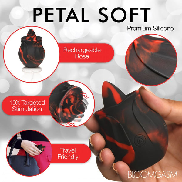 Inmi Bloomgasm Black Kiss Rimming Rose Clitoral Stimulator - Extreme Toyz Singapore - https://extremetoyz.com.sg - Sex Toys and Lingerie Online Store - Bondage Gear / Vibrators / Electrosex Toys / Wireless Remote Control Vibes / Sexy Lingerie and Role Play / BDSM / Dungeon Furnitures / Dildos and Strap Ons  / Anal and Prostate Massagers / Anal Douche and Cleaning Aide / Delay Sprays and Gels / Lubricants and more...