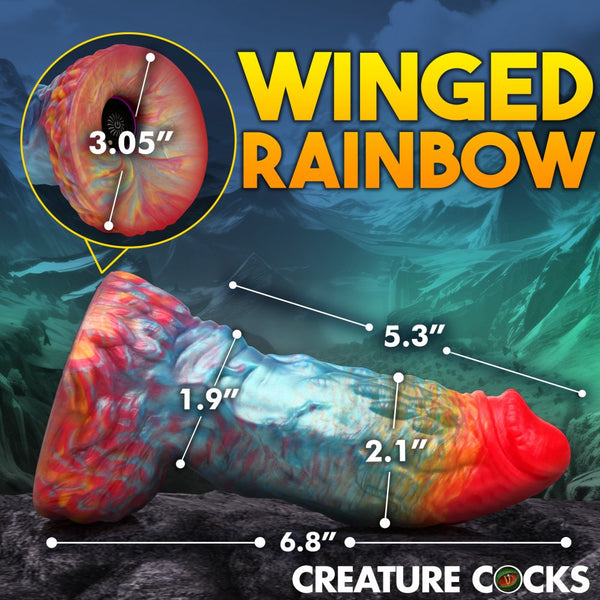 Creature Cocks Rainbow Phoenix Rechargeable Vibrating Silicone Dildo with Remote - Extreme Toyz Singapore - https://extremetoyz.com.sg - Sex Toys and Lingerie Online Store - Bondage Gear / Vibrators / Electrosex Toys / Wireless Remote Control Vibes / Sexy Lingerie and Role Play / BDSM / Dungeon Furnitures / Dildos and Strap Ons &nbsp;/ Anal and Prostate Massagers / Anal Douche and Cleaning Aide / Delay Sprays and Gels / Lubricants and more...