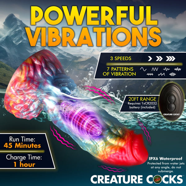 Creature Cocks Rainbow Phoenix Rechargeable Vibrating Silicone Dildo with Remote - Extreme Toyz Singapore - https://extremetoyz.com.sg - Sex Toys and Lingerie Online Store - Bondage Gear / Vibrators / Electrosex Toys / Wireless Remote Control Vibes / Sexy Lingerie and Role Play / BDSM / Dungeon Furnitures / Dildos and Strap Ons &nbsp;/ Anal and Prostate Massagers / Anal Douche and Cleaning Aide / Delay Sprays and Gels / Lubricants and more...