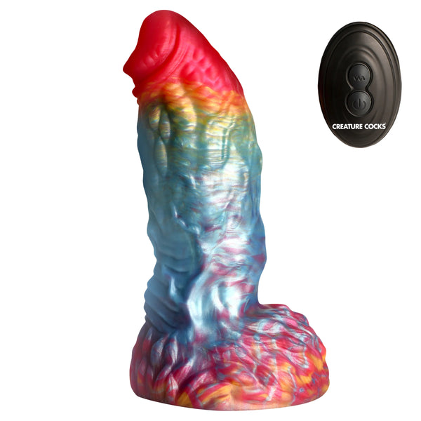 Rainbow Phoenix Vibrating Silicone Dildo with Remote