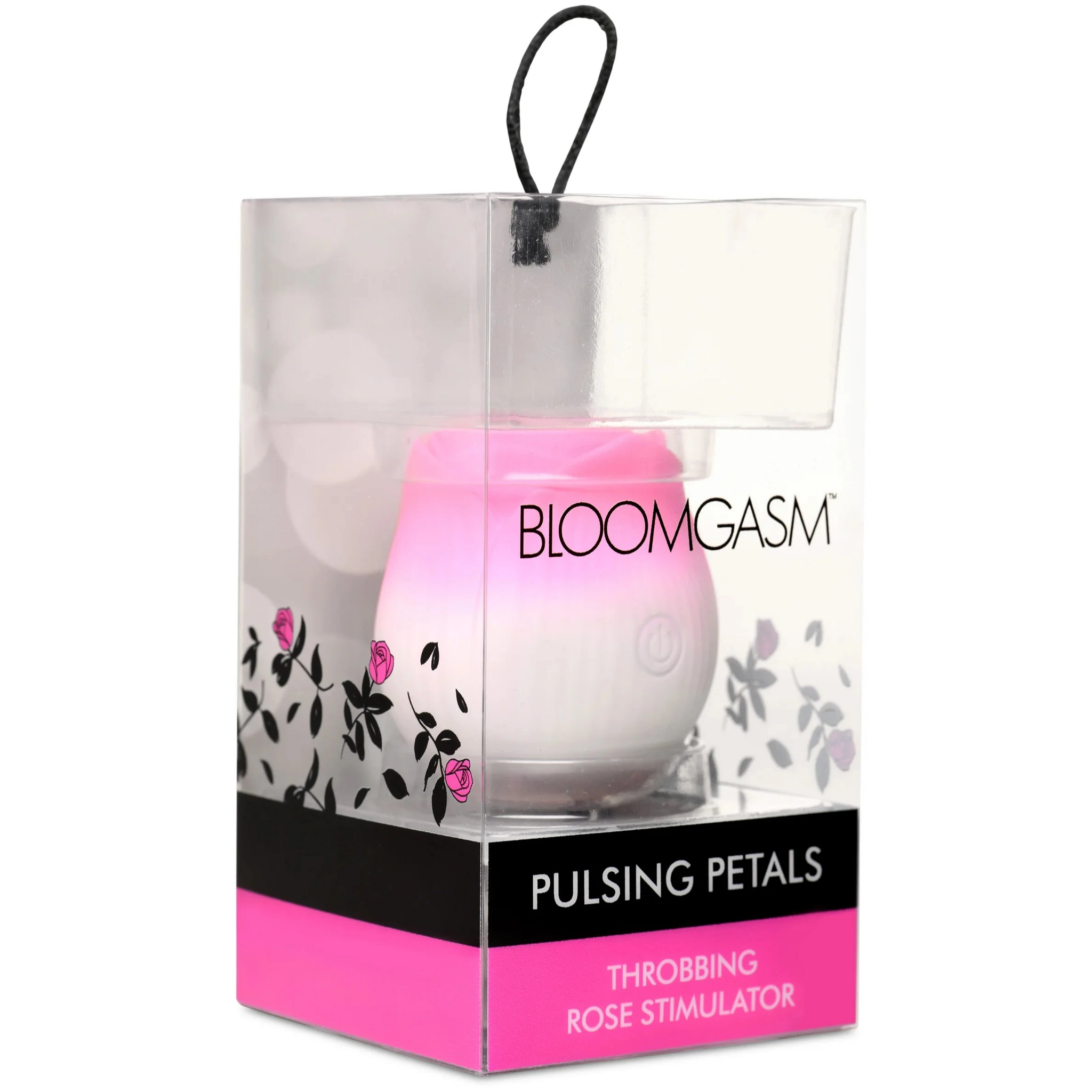 Pulsing Petals Rechargeable Throbbing Rose Clit Stimulator - Pink