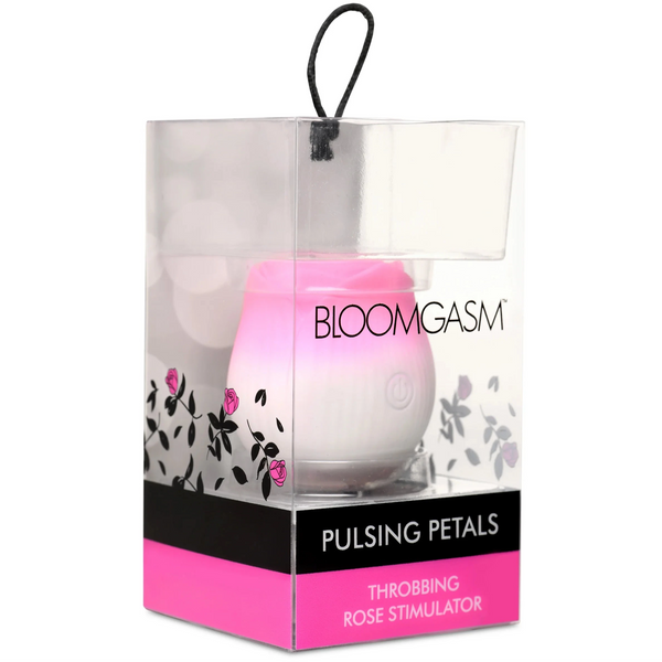 Pulsing Petals Rechargeable Throbbing Rose Clit Stimulator - Pink