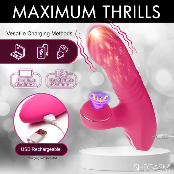 Inmi Shegasm Pro-Thrust Thrusting Suction Silicone Rechargeable Rabbit Vibrator - Extreme Toyz Singapore - https://extremetoyz.com.sg - Sex Toys and Lingerie Online Store - Bondage Gear / Vibrators / Electrosex Toys / Wireless Remote Control Vibes / Sexy Lingerie and Role Play / BDSM / Dungeon Furnitures / Dildos and Strap Ons  / Anal and Prostate Massagers / Anal Douche and Cleaning Aide / Delay Sprays and Gels / Lubricants and more...