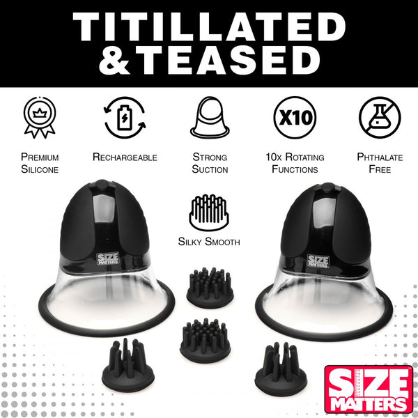 Size Matters 10X Rotating Nipple Suckers with 4 Attachments - Extreme Toyz Singapore - https://extremetoyz.com.sg - Sex Toys and Lingerie Online Store - Bondage Gear / Vibrators / Electrosex Toys / Wireless Remote Control Vibes / Sexy Lingerie and Role Play / BDSM / Dungeon Furnitures / Dildos and Strap Ons  / Anal and Prostate Massagers / Anal Douche and Cleaning Aide / Delay Sprays and Gels / Lubricants and more...