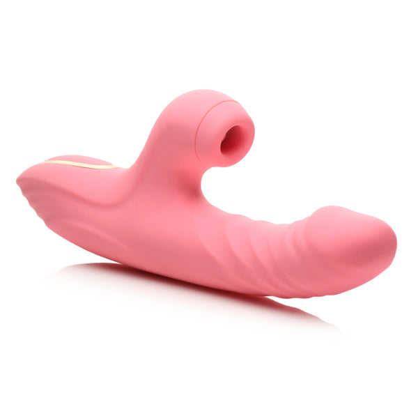 Candy-Thrust Rechargeable Silicone Thrusting and Sucking Rabbit Vibrator