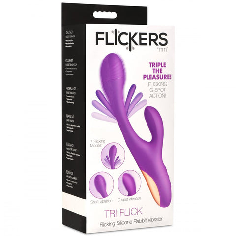 Inmi Flickers Tri Flick Silicone Flicking Rechargeable Rabbit Vibrator - Extreme Toyz Singapore - https://extremetoyz.com.sg - Sex Toys and Lingerie Online Store - Bondage Gear / Vibrators / Electrosex Toys / Wireless Remote Control Vibes / Sexy Lingerie and Role Play / BDSM / Dungeon Furnitures / Dildos and Strap Ons &nbsp;/ Anal and Prostate Massagers / Anal Douche and Cleaning Aide / Delay Sprays and Gels / Lubricants and more...