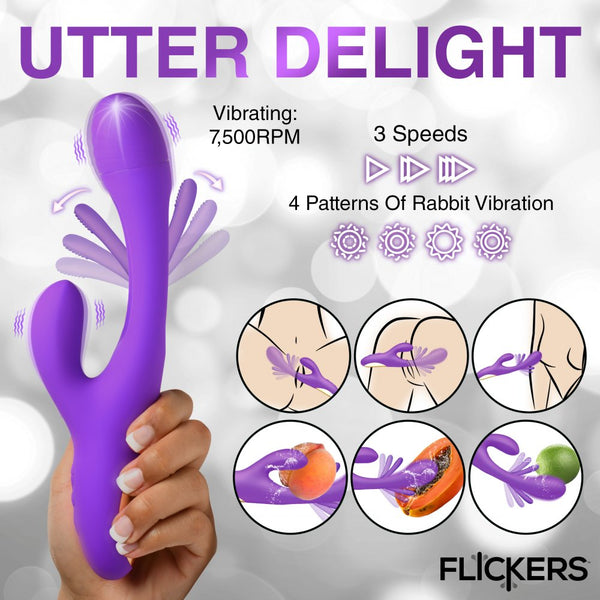 Inmi Flickers Tri Flick Silicone Flicking Rechargeable Rabbit Vibrator - Extreme Toyz Singapore - https://extremetoyz.com.sg - Sex Toys and Lingerie Online Store - Bondage Gear / Vibrators / Electrosex Toys / Wireless Remote Control Vibes / Sexy Lingerie and Role Play / BDSM / Dungeon Furnitures / Dildos and Strap Ons &nbsp;/ Anal and Prostate Massagers / Anal Douche and Cleaning Aide / Delay Sprays and Gels / Lubricants and more...