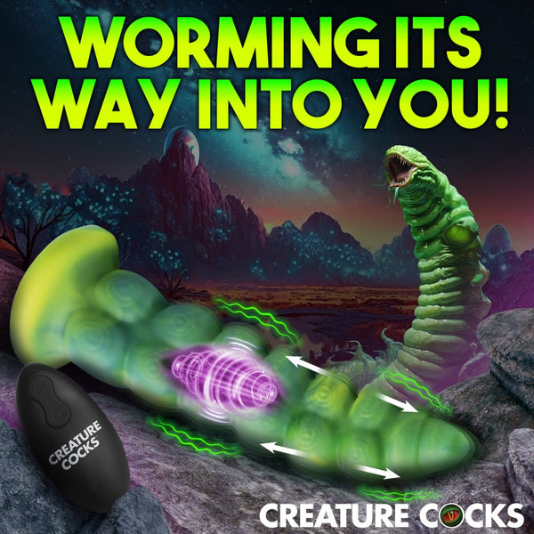 Creature Cocks Squirmer Rechargeable Thrusting and Vibrating Silicone Dildo with Remote - Extreme Toyz Singapore - https://extremetoyz.com.sg - Sex Toys and Lingerie Online Store - Bondage Gear / Vibrators / Electrosex Toys / Wireless Remote Control Vibes / Sexy Lingerie and Role Play / BDSM / Dungeon Furnitures / Dildos and Strap Ons &nbsp;/ Anal and Prostate Massagers / Anal Douche and Cleaning Aide / Delay Sprays and Gels / Lubricants and more...