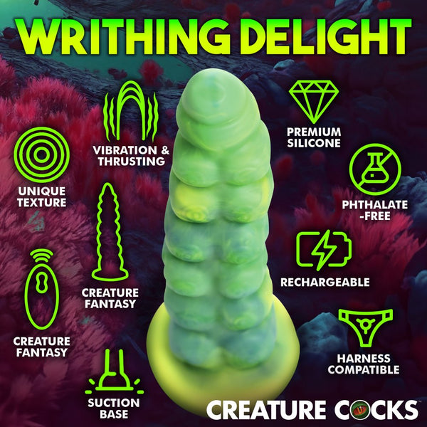 Creature Cocks Squirmer Rechargeable Thrusting and Vibrating Silicone Dildo with Remote - Extreme Toyz Singapore - https://extremetoyz.com.sg - Sex Toys and Lingerie Online Store - Bondage Gear / Vibrators / Electrosex Toys / Wireless Remote Control Vibes / Sexy Lingerie and Role Play / BDSM / Dungeon Furnitures / Dildos and Strap Ons &nbsp;/ Anal and Prostate Massagers / Anal Douche and Cleaning Aide / Delay Sprays and Gels / Lubricants and more...