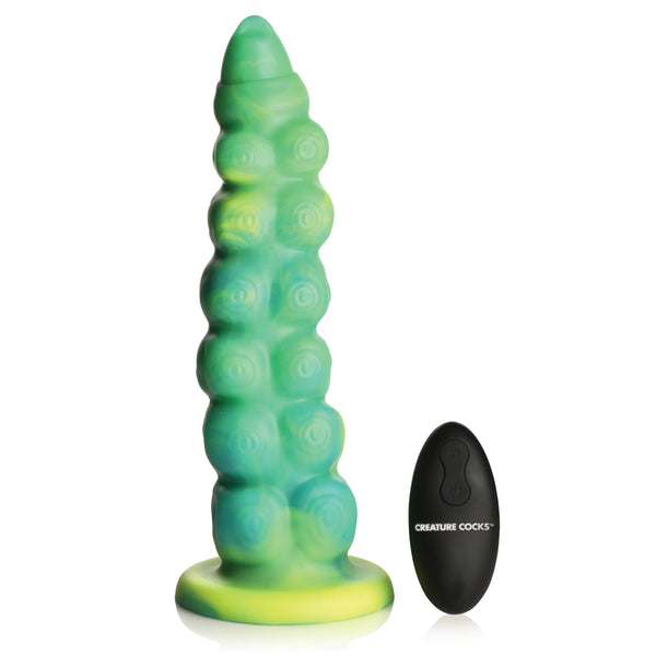 Squirmer Thrusting & Vibrating Silicone Dildo with Remote
