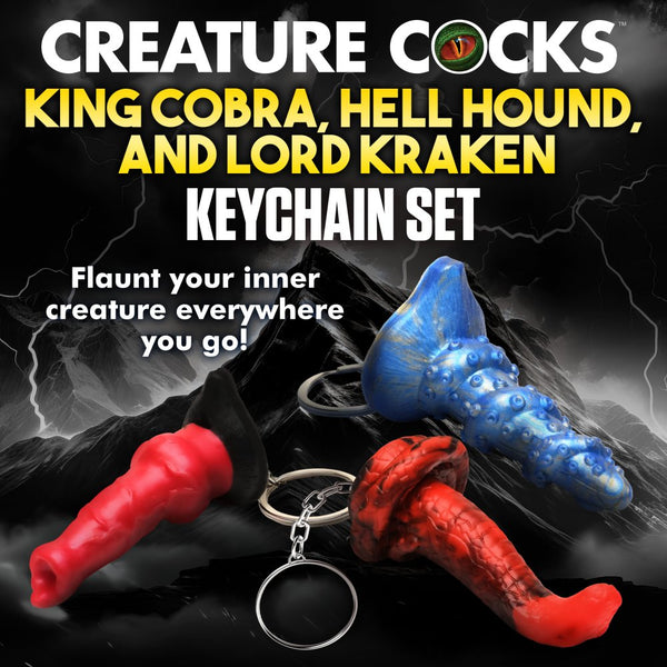 Creature Cocks Hell-Hound, Lord Kraken, & King Cobra Silicone Keychain Set - Extreme Toyz Singapore - https://extremetoyz.com.sg - Sex Toys and Lingerie Online Store - Bondage Gear / Vibrators / Electrosex Toys / Wireless Remote Control Vibes / Sexy Lingerie and Role Play / BDSM / Dungeon Furnitures / Dildos and Strap Ons &nbsp;/ Anal and Prostate Massagers / Anal Douche and Cleaning Aide / Delay Sprays and Gels / Lubricants and more...