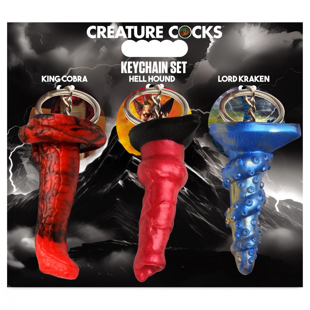 Creature Cocks Hell-Hound, Lord Kraken, & King Cobra Silicone Keychain Set - Extreme Toyz Singapore - https://extremetoyz.com.sg - Sex Toys and Lingerie Online Store - Bondage Gear / Vibrators / Electrosex Toys / Wireless Remote Control Vibes / Sexy Lingerie and Role Play / BDSM / Dungeon Furnitures / Dildos and Strap Ons &nbsp;/ Anal and Prostate Massagers / Anal Douche and Cleaning Aide / Delay Sprays and Gels / Lubricants and more...