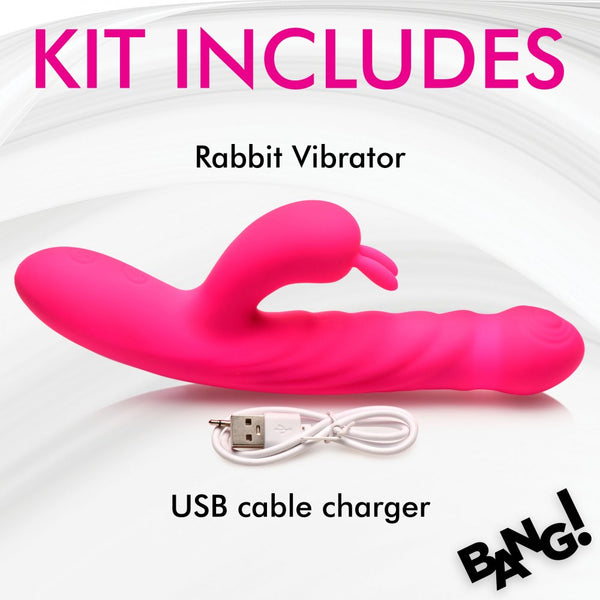 Bang! Thrusting and Vibrating Rechargeable Silicone Rabbit Vibrator - Extreme Toyz Singapore - https://extremetoyz.com.sg - Sex Toys and Lingerie Online Store - Bondage Gear / Vibrators / Electrosex Toys / Wireless Remote Control Vibes / Sexy Lingerie and Role Play / BDSM / Dungeon Furnitures / Dildos and Strap Ons &nbsp;/ Anal and Prostate Massagers / Anal Douche and Cleaning Aide / Delay Sprays and Gels / Lubricants and more...
