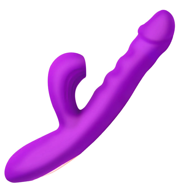 Thrusting and Sucking Silicone Rabbit Vibrator
