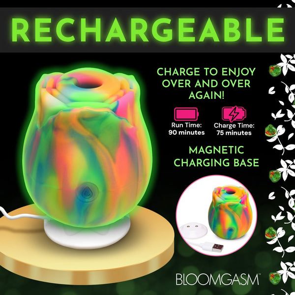 Inmi Bloomgasm Glow Rose Glow-in-the-Dark  Rechargeable Clitoral Stimulator - Extreme Toyz Singapore - https://extremetoyz.com.sg - Sex Toys and Lingerie Online Store - Bondage Gear / Vibrators / Electrosex Toys / Wireless Remote Control Vibes / Sexy Lingerie and Role Play / BDSM / Dungeon Furnitures / Dildos and Strap Ons  / Anal and Prostate Massagers / Anal Douche and Cleaning Aide / Delay Sprays and Gels / Lubricants and more...