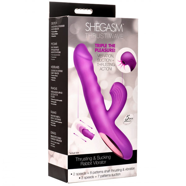 Inmi Shegasm Thrust Wave Thrusting and Sucking Rechargeable Silicone Rabbit Vibrator - Extreme Toyz Singapore - https://extremetoyz.com.sg - Sex Toys and Lingerie Online Store - Bondage Gear / Vibrators / Electrosex Toys / Wireless Remote Control Vibes / Sexy Lingerie and Role Play / BDSM / Dungeon Furnitures / Dildos and Strap Ons &nbsp;/ Anal and Prostate Massagers / Anal Douche and Cleaning Aide / Delay Sprays and Gels / Lubricants and more...