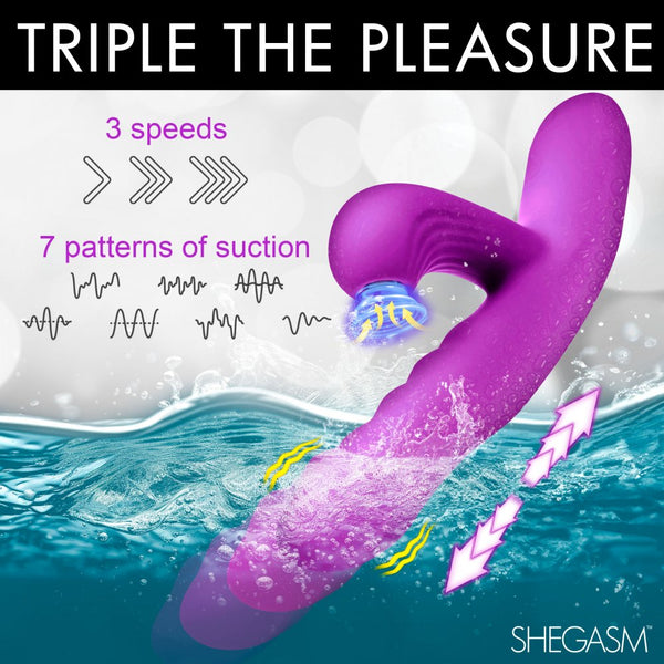 Inmi Shegasm Thrust Wave Thrusting and Sucking Rechargeable Silicone Rabbit Vibrator - Extreme Toyz Singapore - https://extremetoyz.com.sg - Sex Toys and Lingerie Online Store - Bondage Gear / Vibrators / Electrosex Toys / Wireless Remote Control Vibes / Sexy Lingerie and Role Play / BDSM / Dungeon Furnitures / Dildos and Strap Ons &nbsp;/ Anal and Prostate Massagers / Anal Douche and Cleaning Aide / Delay Sprays and Gels / Lubricants and more...