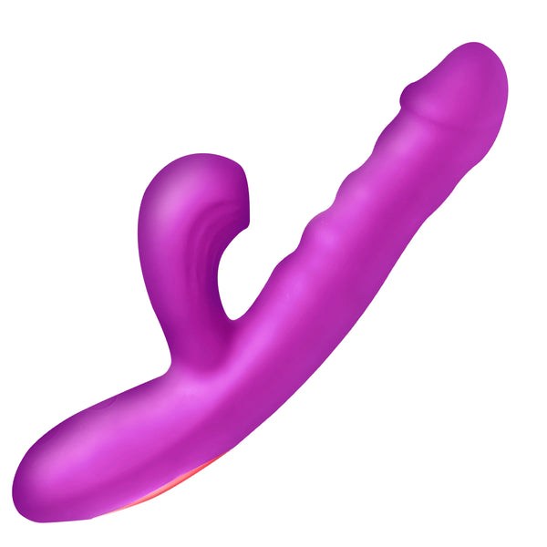 Thrust Wave Rechargeable Thrusting & Sucking Silicone Rabbit Vibrator