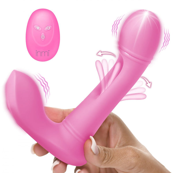 Inmi Flickers G-Flick Rechargeable G-Spot Flicking Silicone Vibrator with Remote - Extreme Toyz Singapore - https://extremetoyz.com.sg - Sex Toys and Lingerie Online Store - Bondage Gear / Vibrators / Electrosex Toys / Wireless Remote Control Vibes / Sexy Lingerie and Role Play / BDSM / Dungeon Furnitures / Dildos and Strap Ons &nbsp;/ Anal and Prostate Massagers / Anal Douche and Cleaning Aide / Delay Sprays and Gels / Lubricants and more...