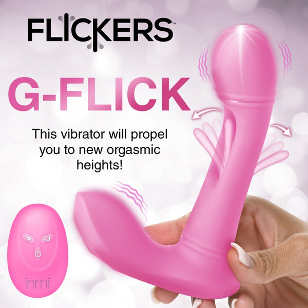 Inmi Flickers G-Flick Rechargeable G-Spot Flicking Silicone Vibrator with Remote - Extreme Toyz Singapore - https://extremetoyz.com.sg - Sex Toys and Lingerie Online Store - Bondage Gear / Vibrators / Electrosex Toys / Wireless Remote Control Vibes / Sexy Lingerie and Role Play / BDSM / Dungeon Furnitures / Dildos and Strap Ons &nbsp;/ Anal and Prostate Massagers / Anal Douche and Cleaning Aide / Delay Sprays and Gels / Lubricants and more...