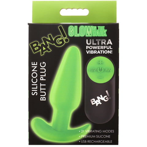 Glow-in-the-Dark Remote Control Silicone Butt Plug