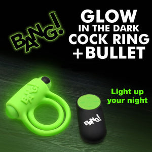 Bang! Glow-in-the-Dark Remote Control Rechargeable Silicone Vibrating Cock Ring - Extreme Toyz Singapore - https://extremetoyz.com.sg - Sex Toys and Lingerie Online Store - Bondage Gear / Vibrators / Electrosex Toys / Wireless Remote Control Vibes / Sexy Lingerie and Role Play / BDSM / Dungeon Furnitures / Dildos and Strap Ons &nbsp;/ Anal and Prostate Massagers / Anal Douche and Cleaning Aide / Delay Sprays and Gels / Lubricants and more...