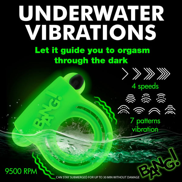 Bang! Glow-in-the-Dark Remote Control Rechargeable Silicone Vibrating Cock Ring - Extreme Toyz Singapore - https://extremetoyz.com.sg - Sex Toys and Lingerie Online Store - Bondage Gear / Vibrators / Electrosex Toys / Wireless Remote Control Vibes / Sexy Lingerie and Role Play / BDSM / Dungeon Furnitures / Dildos and Strap Ons &nbsp;/ Anal and Prostate Massagers / Anal Douche and Cleaning Aide / Delay Sprays and Gels / Lubricants and more...