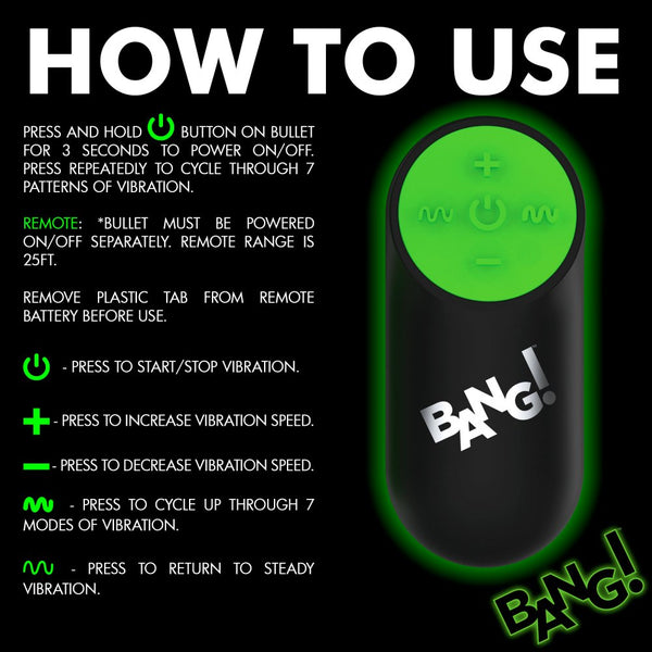 Bang! Glow-in-the-Dark Remote Control Rechargeable Silicone Vibrating Cock Ring - Extreme Toyz Singapore - https://extremetoyz.com.sg - Sex Toys and Lingerie Online Store - Bondage Gear / Vibrators / Electrosex Toys / Wireless Remote Control Vibes / Sexy Lingerie and Role Play / BDSM / Dungeon Furnitures / Dildos and Strap Ons &nbsp;/ Anal and Prostate Massagers / Anal Douche and Cleaning Aide / Delay Sprays and Gels / Lubricants and more...