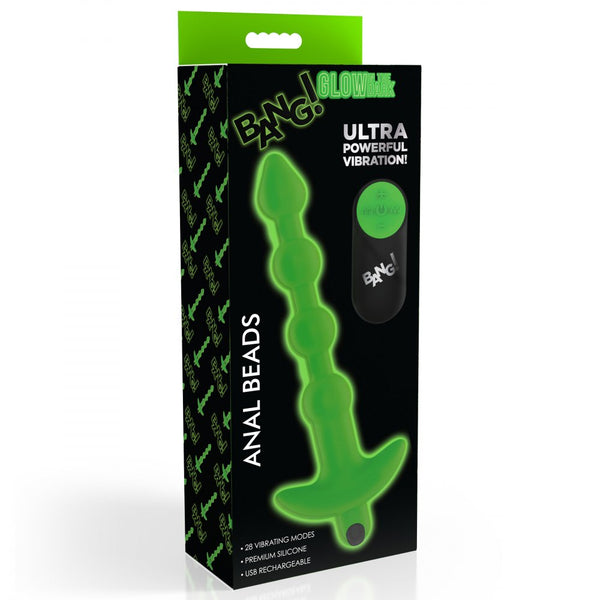 Bang! Glow-in-the-Dark Remote Control Rechargeable Silicone Anal Beads - Extreme Toyz Singapore - https://extremetoyz.com.sg - Sex Toys and Lingerie Online Store - Bondage Gear / Vibrators / Electrosex Toys / Wireless Remote Control Vibes / Sexy Lingerie and Role Play / BDSM / Dungeon Furnitures / Dildos and Strap Ons &nbsp;/ Anal and Prostate Massagers / Anal Douche and Cleaning Aide / Delay Sprays and Gels / Lubricants and more...